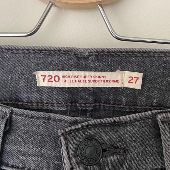 Levi’s Grey 720 Super Skinny 27 - Picture 2 of 3